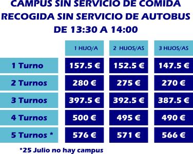 Prezioak Campus Azkorri Uda 2025 sin comida