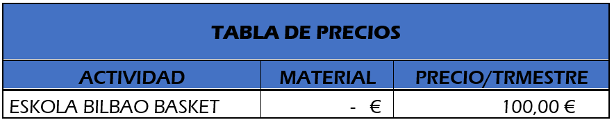 Precios Bilbao Basket